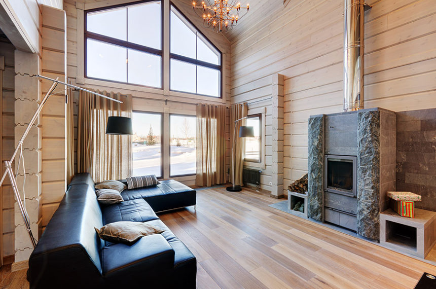 Honka Serenata is a popular design with high ceilings and wonderfully light-filled living room.