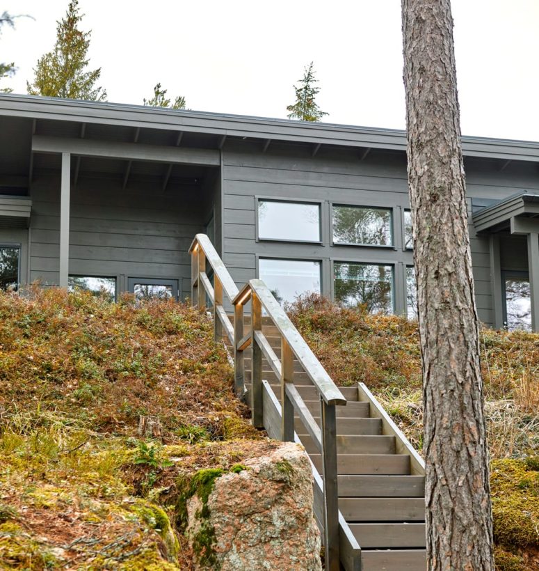 Dark facade color - log house - Honka