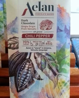 Naturally Organic Aelan Chocolate with Chilli Pepper Vanuatu Artisan Chocolate